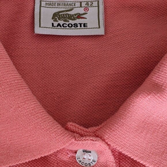 Lacoste Polo Shirt Women Size 42M/L Peach Orange France - Picture 4 of 5